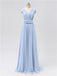 V Neck Chiffon Floor Length Bridesmaid Dresses