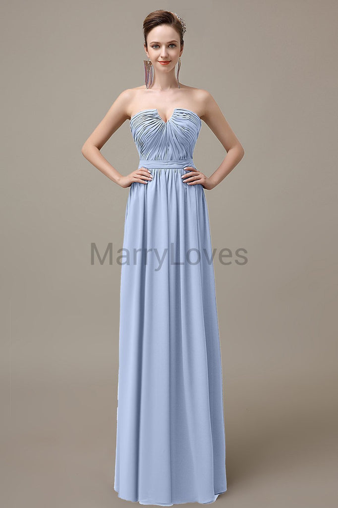 Sweetheart Chiffon Floor Length Bridesmaid Dresses