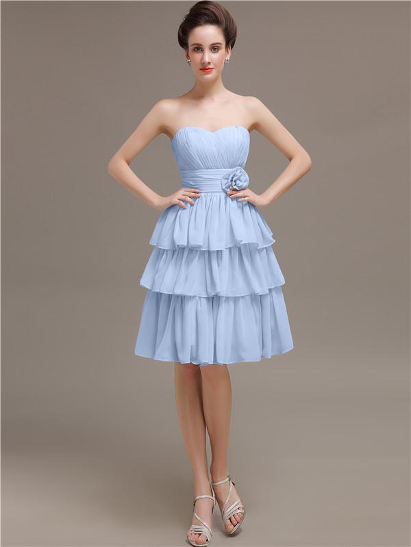 Sweetheart Pleats Short Bridesmaid Dresses