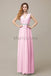 V-neck Chiffon Floor Length Bridesmaid Dresses