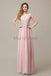 V-neck Chiffon Floor Length Bridesmaid Dresses