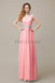 V-neck Chiffon Floor Length Bridesmaid Dresses