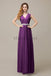 V-neck Chiffon Floor Length Bridesmaid Dresses