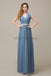 V-neck Chiffon Floor Length Bridesmaid Dresses