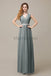 V-neck Chiffon Floor Length Bridesmaid Dresses