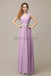 V-neck Chiffon Floor Length Bridesmaid Dresses