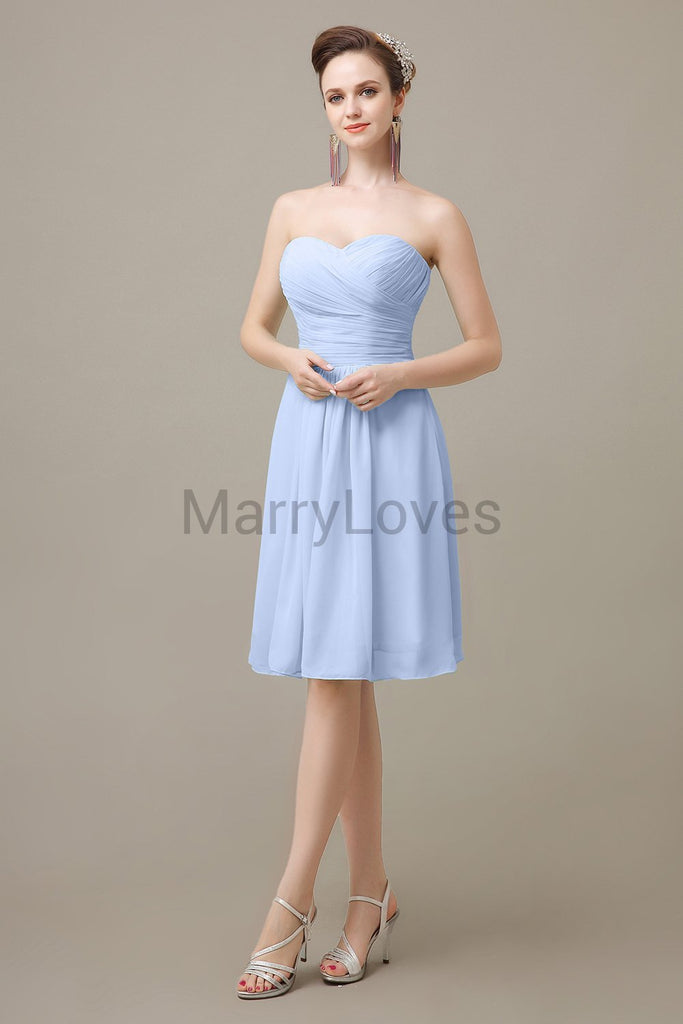 Sweetheart Chiffon Pleats Bridesmaid Dresses