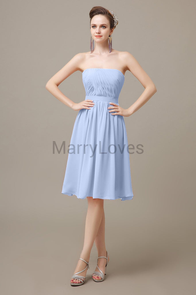 Strapless Short Summer Bridesmaid Dresses