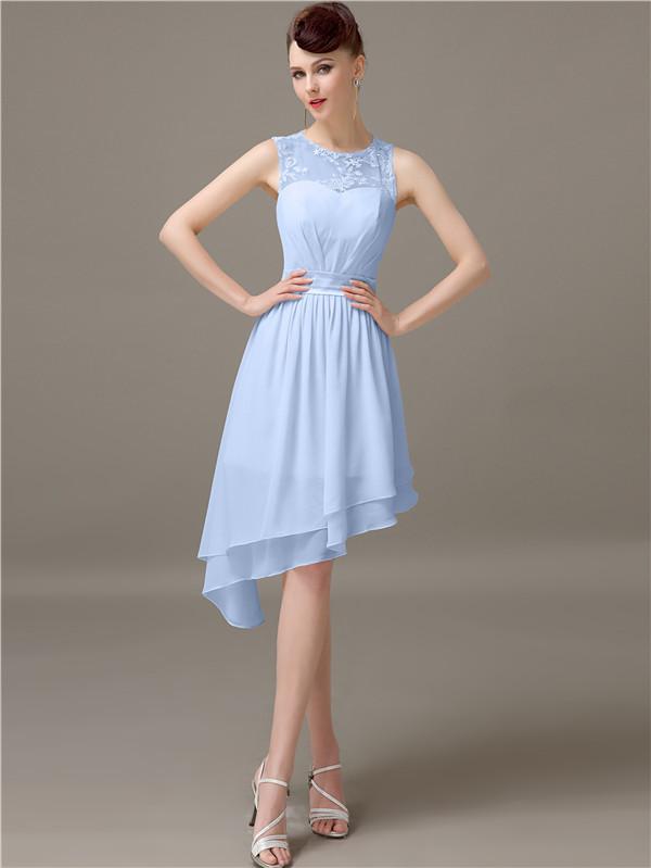 Illusion Short A-Line Bridesmaid Dresses