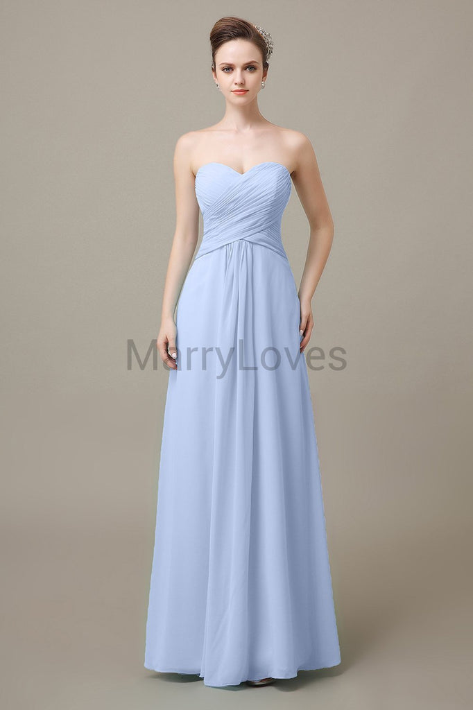 Sweetheart Chiffon Floor Length Bridesmaid Dresses