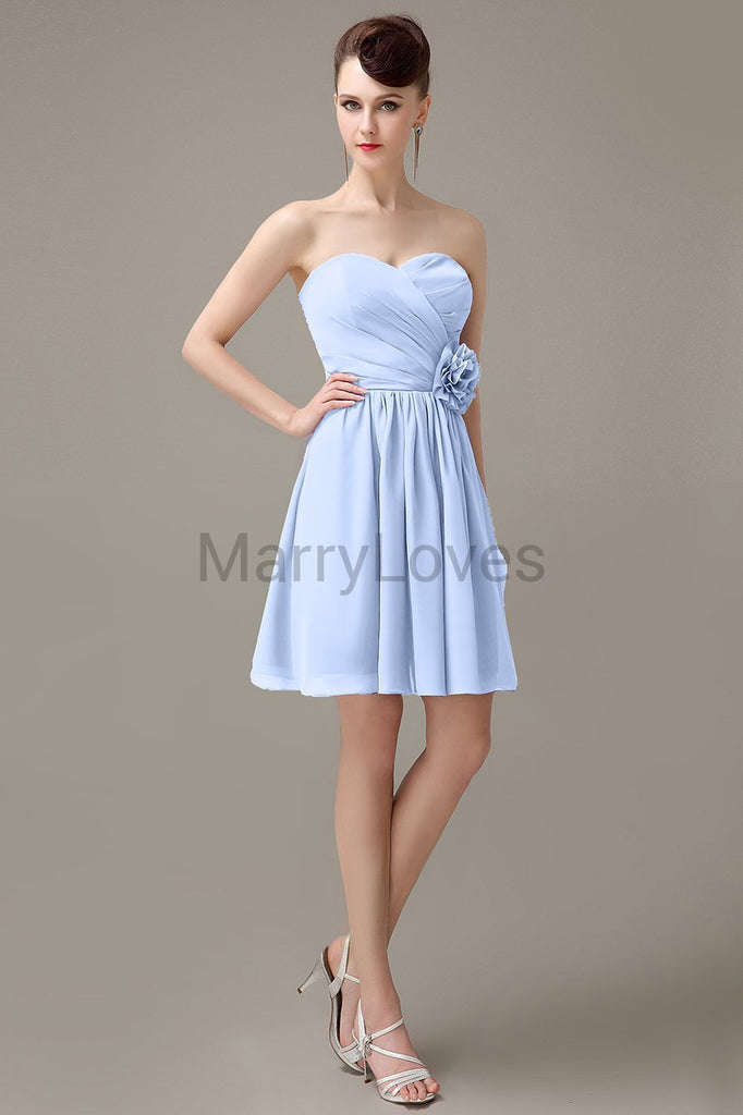 Sweetheart Chiffon Short Bridesmaid Dresses