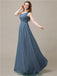 One Shoulder Chiffon Floor-Length Bridesmaid Dresses