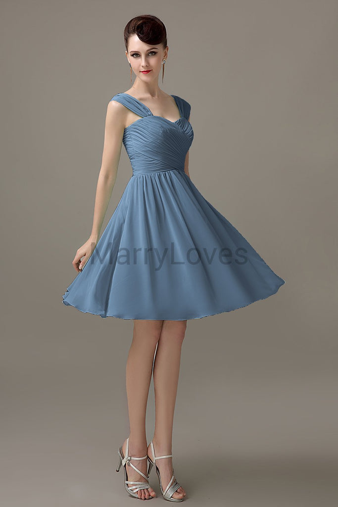 Straps Chiffon Short Bridesmaid dresses