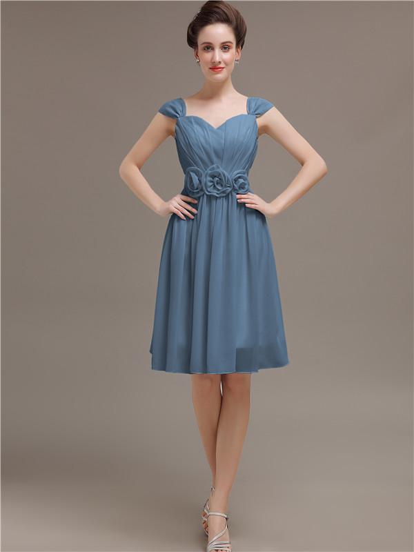 Straps Chiffon Short Bridesmaid Dresses