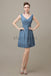 V-neck Chiffon Short Pleats Bridesmaid Dresses