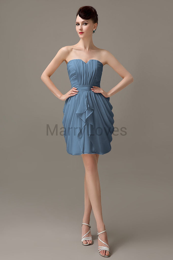 Sweetheart Chiffon Short Bridesmaid Dresses