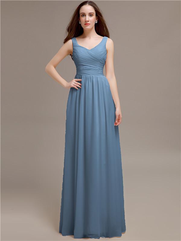 Scoop Neck Sleeveless Pleats Bridesmaid Dresses