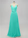 V Neck Satin Floor Length Bridesmaid Dresses