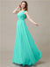 One Shoulder Chiffon Floor-Length Bridesmaid Dresses