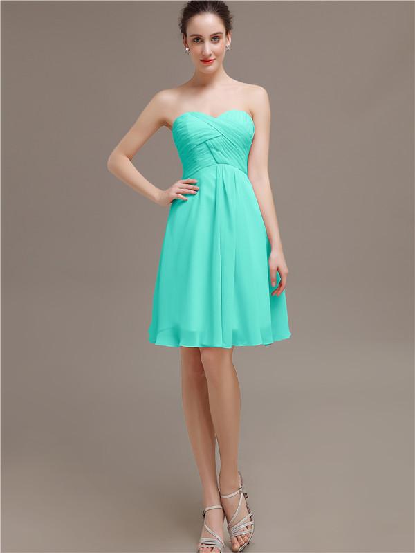 Sweetheart Pleats Chiffon Bridesmaid Dresses