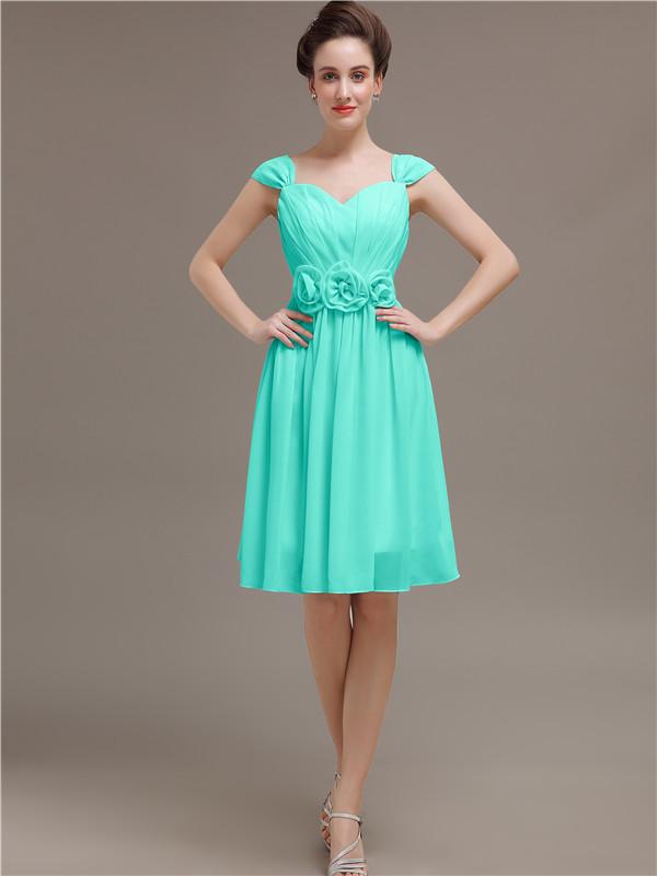 Straps Chiffon Short Bridesmaid Dresses