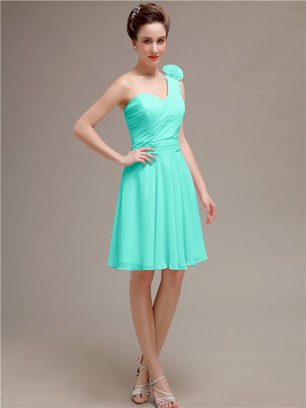 One Shoulder Short A-Line Bridesmaid Dresses