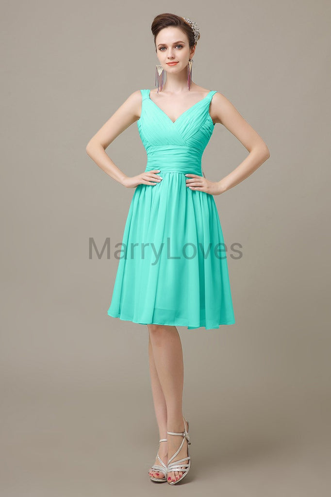 V-Neck Chiffon Bridesmaid Dresses