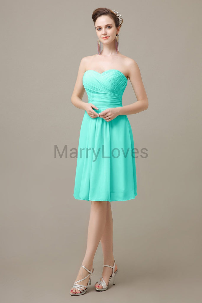 Sweetheart Chiffon Pleats Bridesmaid Dresses