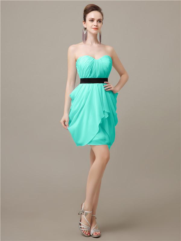 Sweetheart Chiffon Keen Length Bridesmaid Dresses