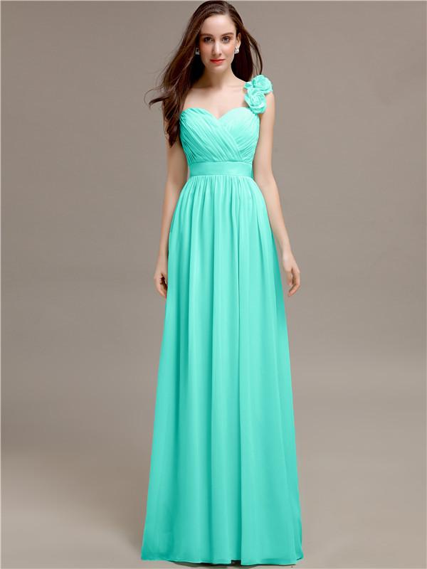 Sweetheart A-line Flower Appliques Bridesmaid Dresses