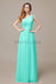 One Shoulder Pleats Floor Length Bridesmaid Dresses