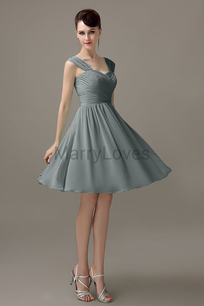 Straps Chiffon Short Bridesmaid dresses