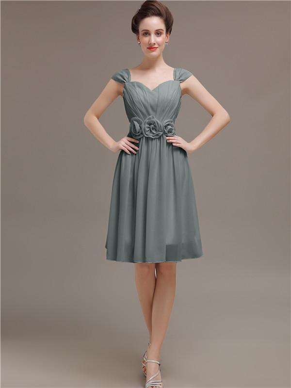 Straps Chiffon Short Bridesmaid Dresses