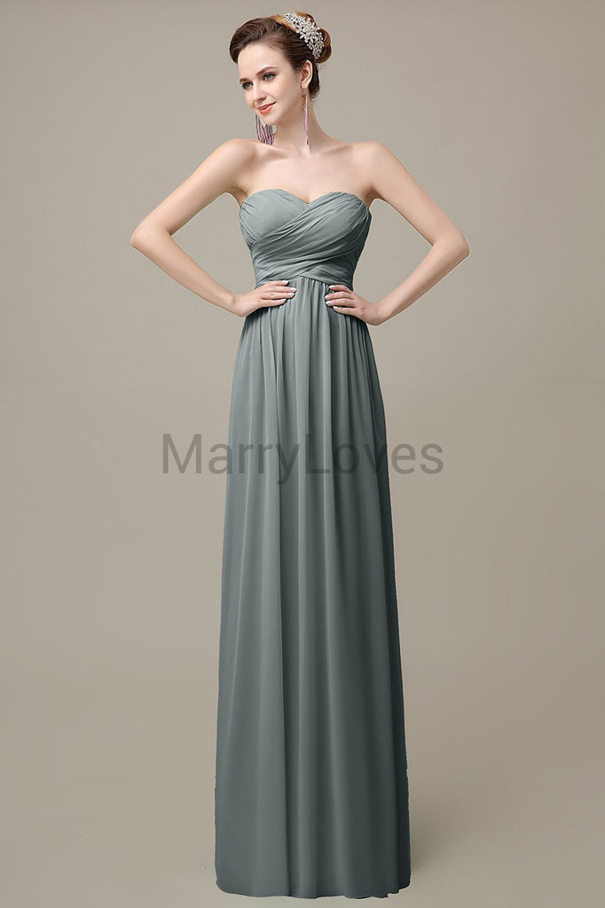 Sweetheart Pleats Chiffon Bridesmaid Dresses