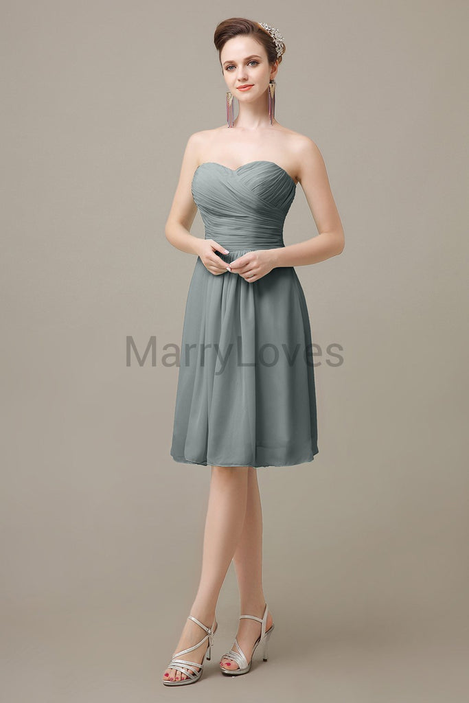 Sweetheart Chiffon Pleats Bridesmaid Dresses