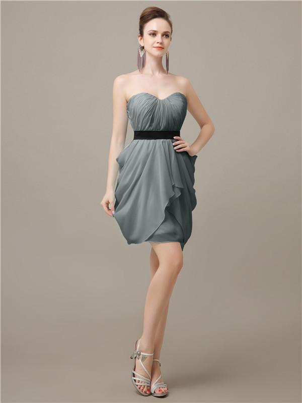 Sweetheart Chiffon Keen Length Bridesmaid Dresses