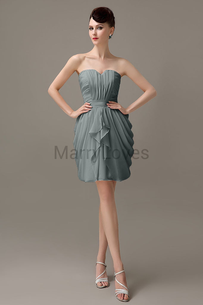 Sweetheart Chiffon Short Bridesmaid Dresses