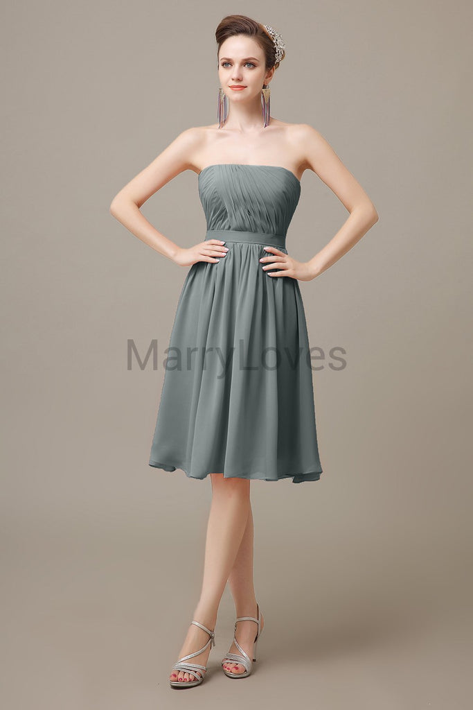 Strapless Short Summer Bridesmaid Dresses