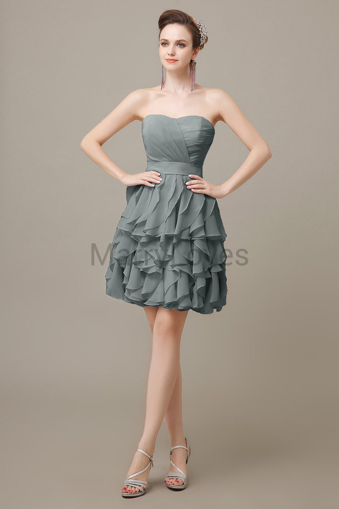 Sweetheart Ruffles Short Bridesmaid Dresses