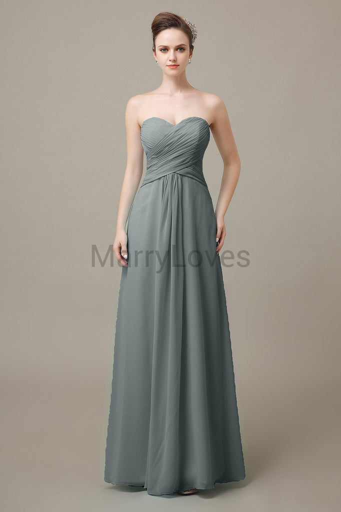 Sweetheart Chiffon Floor Length Bridesmaid Dresses