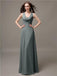 A-line Jewel Neck Floor-length Bridesmaid Dresses