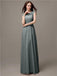 Floor-length Cap Sleeves Appliques Chiffon Bridesmaid Dresses