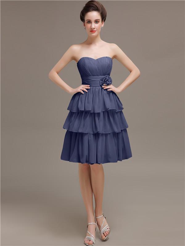 Sweetheart Pleats Short Bridesmaid Dresses