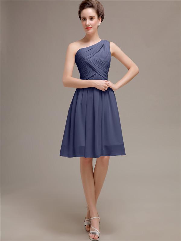 One Shoulder Short A-Line Bridesmaid Dresses