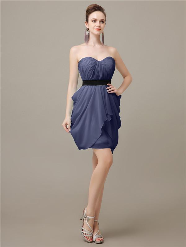 Sweetheart Chiffon Keen Length Bridesmaid Dresses