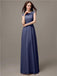 Floor-length Cap Sleeves Appliques Chiffon Bridesmaid Dresses