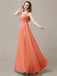 One Shoulder Chiffon Floor-Length Bridesmaid Dresses