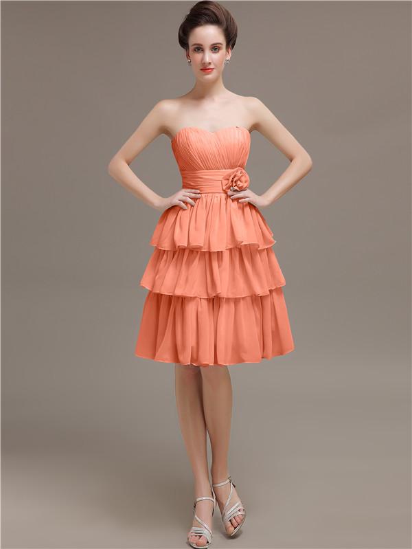 Sweetheart Pleats Short Bridesmaid Dresses