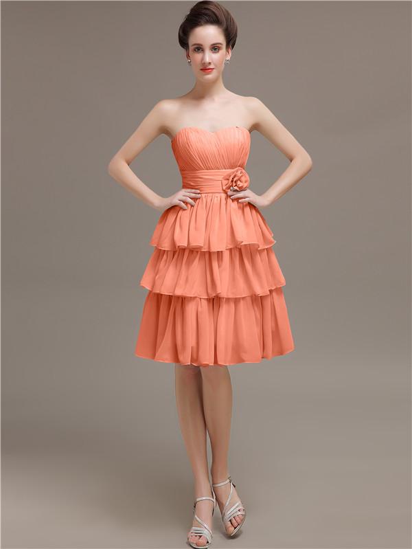 Sweetheart Pleats Short Bridesmaid Dresses