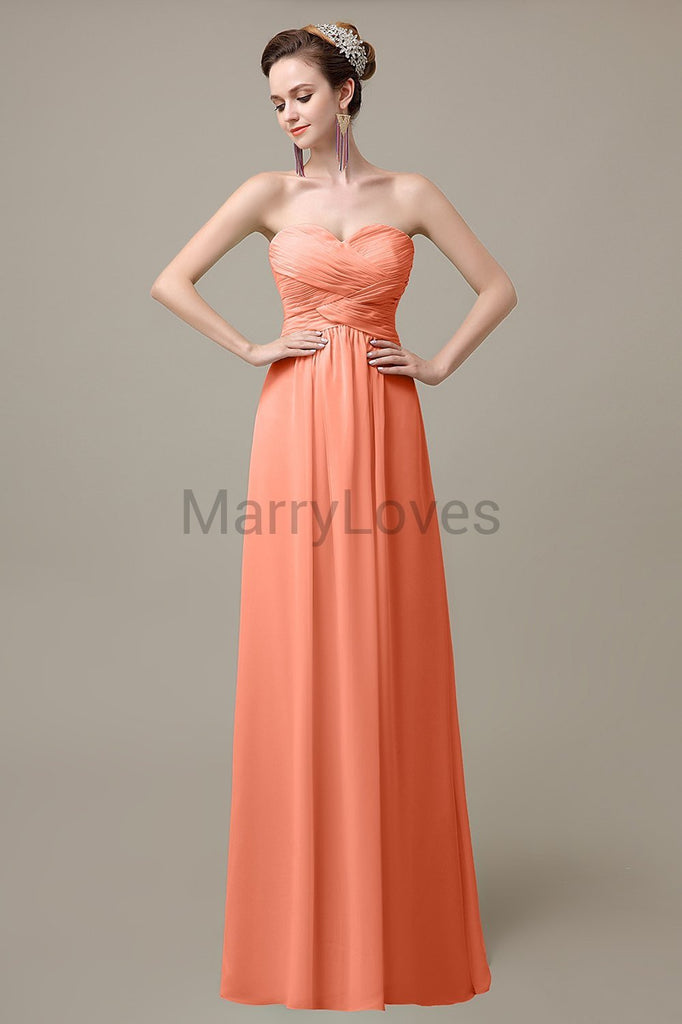 Sweetheart Sleeveless Chiffon Bridesmaid Dresses